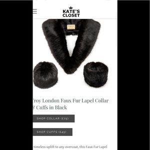 Kate Middleton - Troy London faux fur scarf and wrist cuffs. Black.